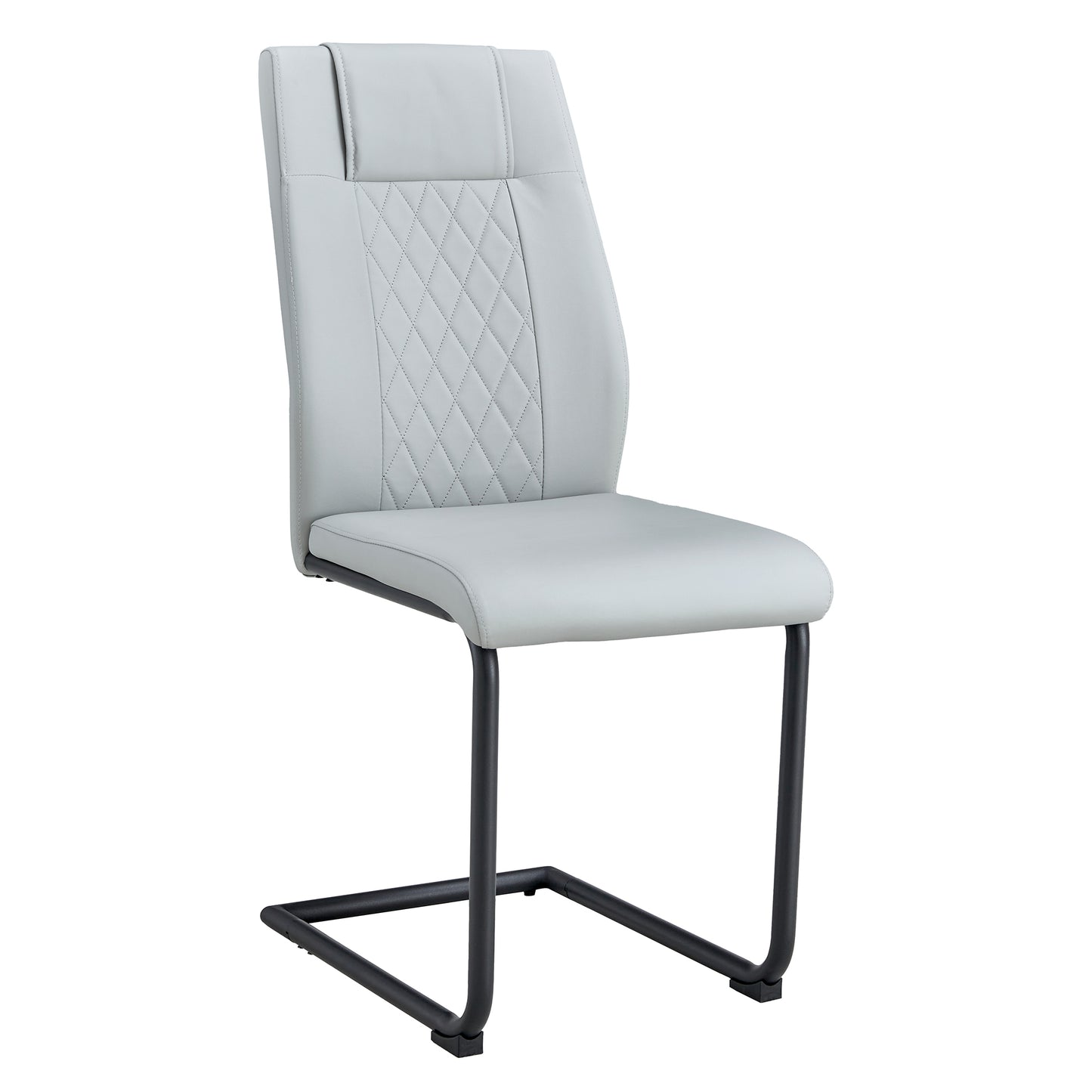 Skye Dining Chair Black Metal Leg (Set of 6) - Light Gray