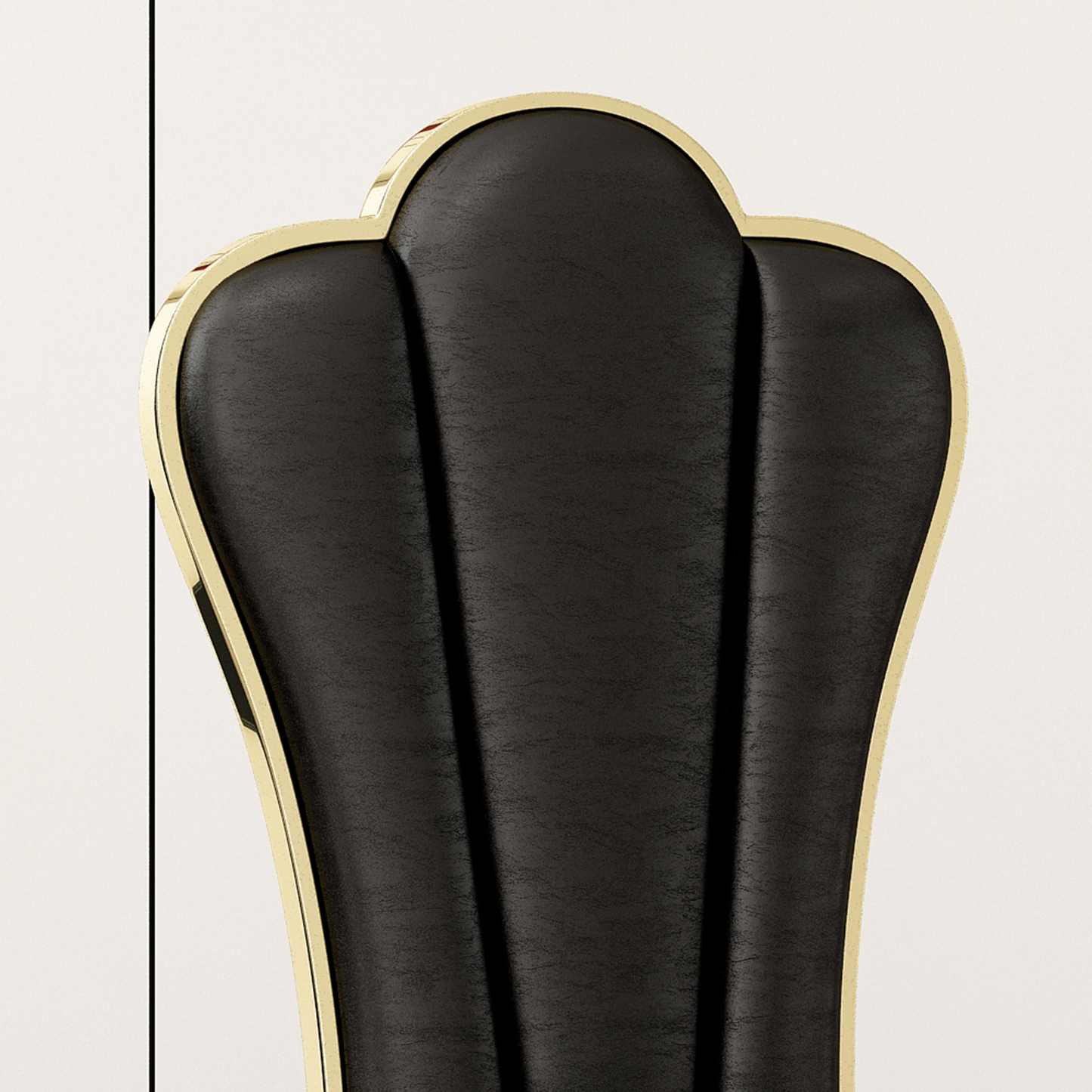 Roxa Dining Chairs w Golden Metal Leg (Set of 2) - Black