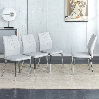 Baylor Dining Chairs with Metal Leg (Set of 4) - Light Gray