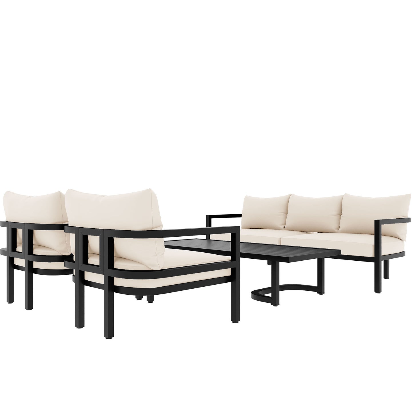 Rosio 4 Pc Outdoor Patio Seating Set - Beige