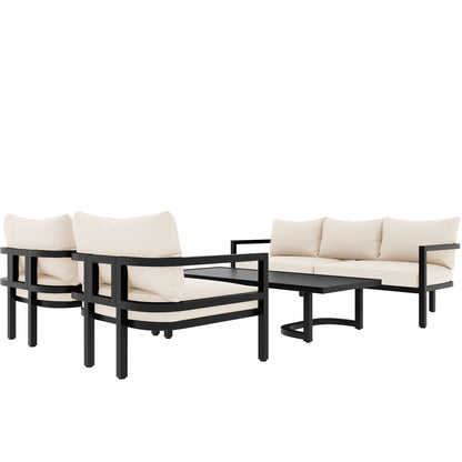 Rosio 4 Pc Outdoor Patio Seating Set - Beige