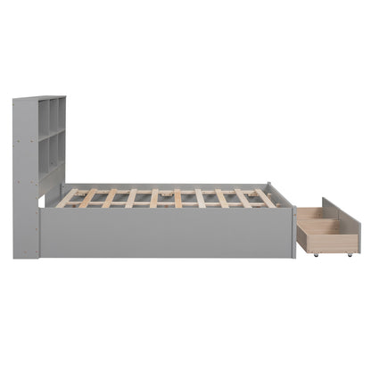 Jazz Full Size Platform Bed w 2 Drawers - Gray