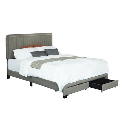 Huka Queen Size Platform Bed with Adjustable Height - Stone Gray