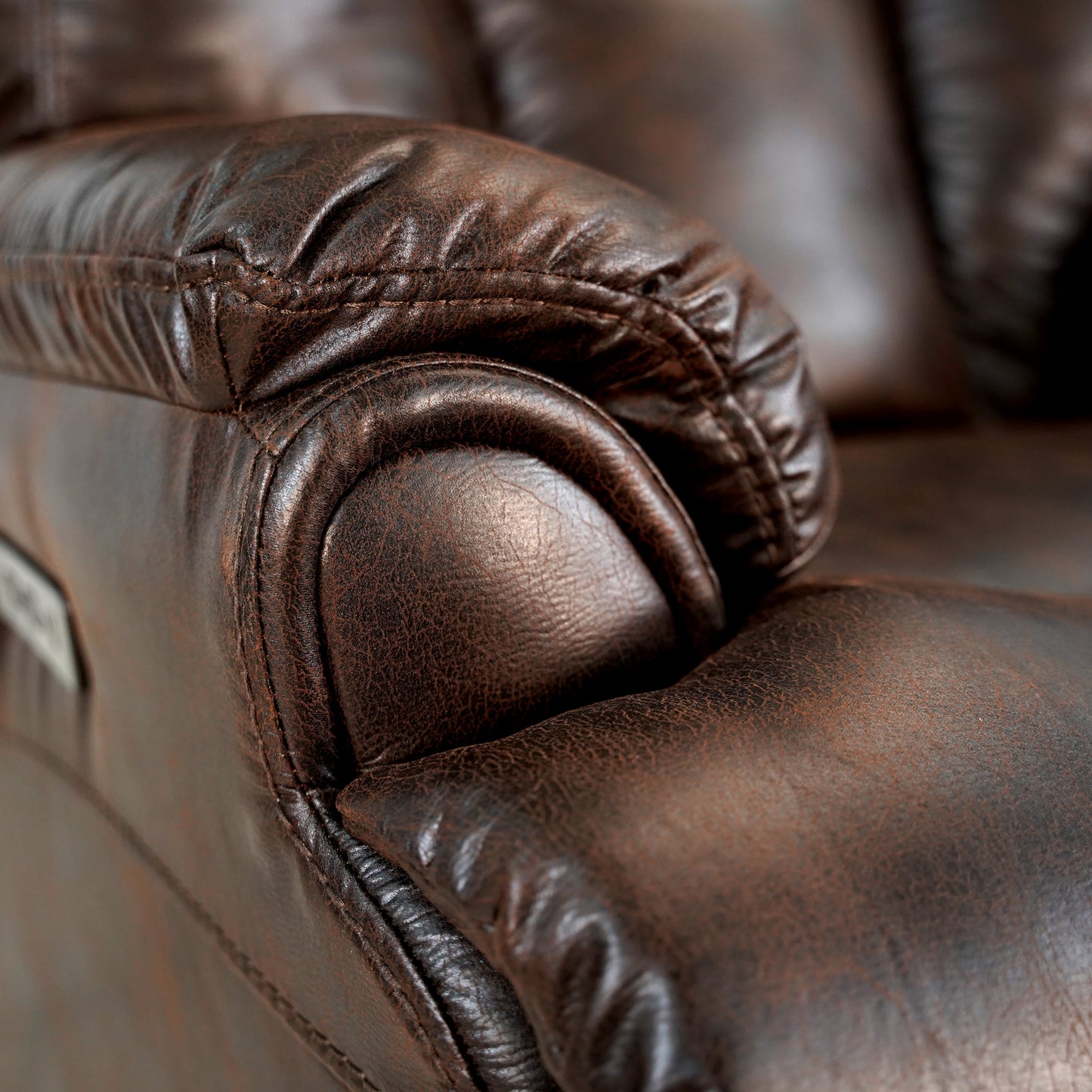 Leather Gel Zero Gravity  Power Recliner -  Brown