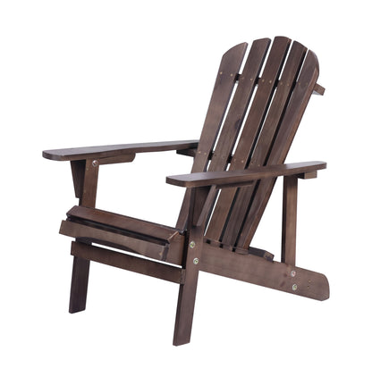 Seymour Outdoor Patio Adirondack Chair Solid Wood - Dark Brown