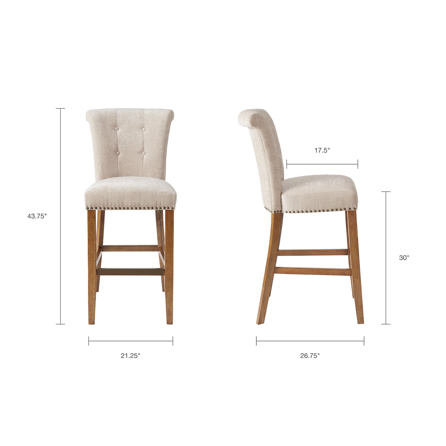 Aero 30" Bar Stool - Cream