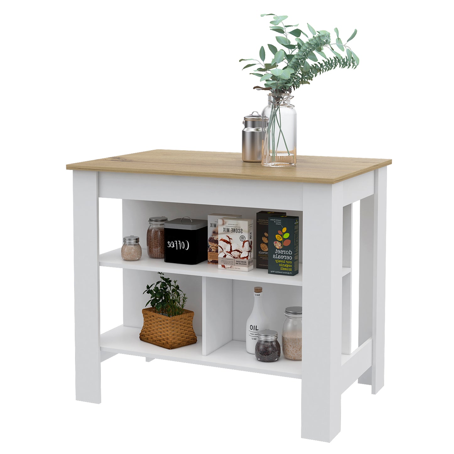 Rockaway Kitchen Island - White