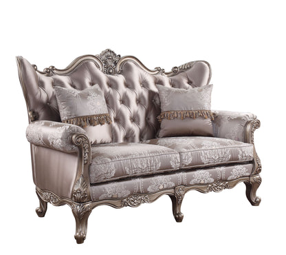 Jayceon Fabric Loveseat w/2 Pillows - Champagne Fabric