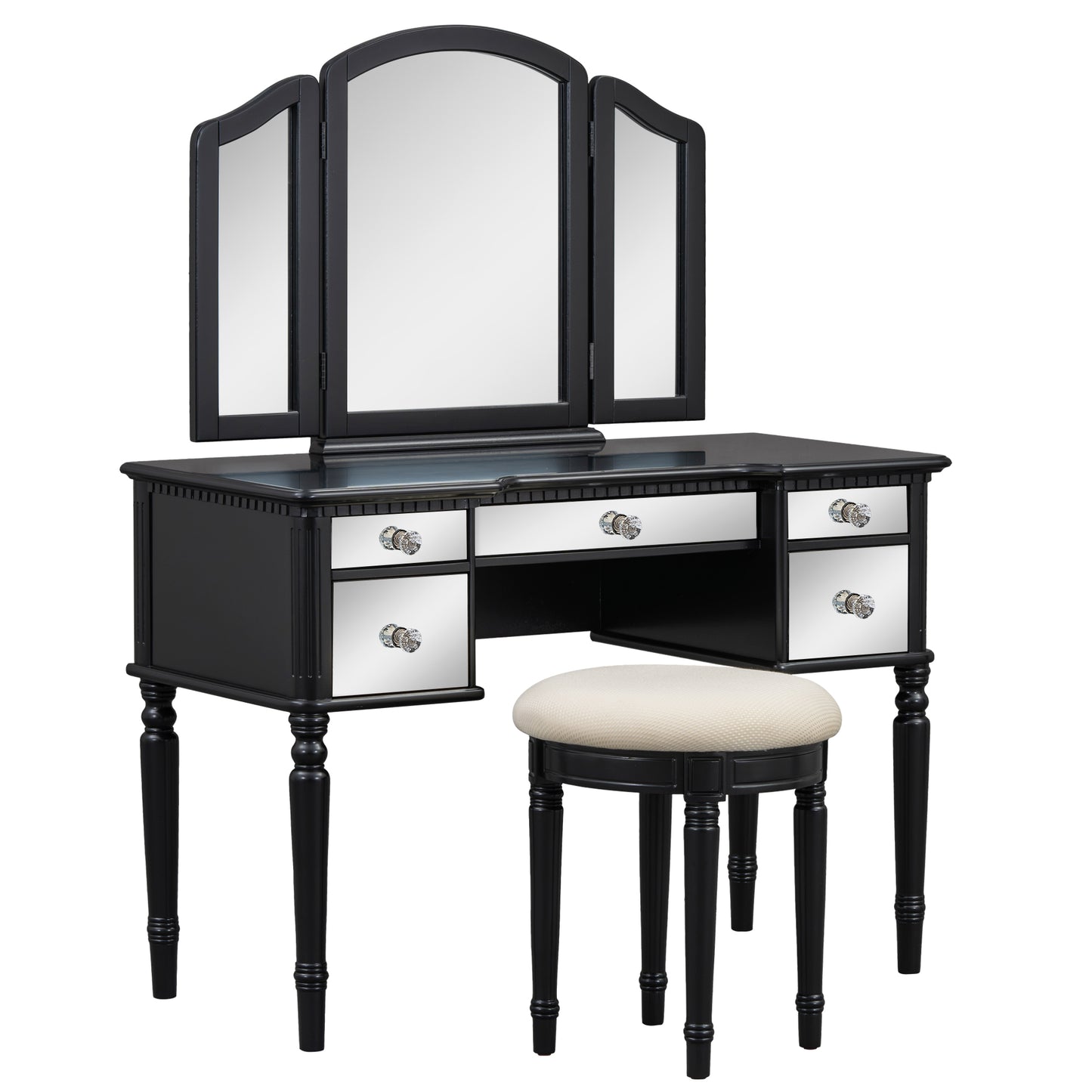 Hannah Makeup Vanity Set for Bedroom - Black