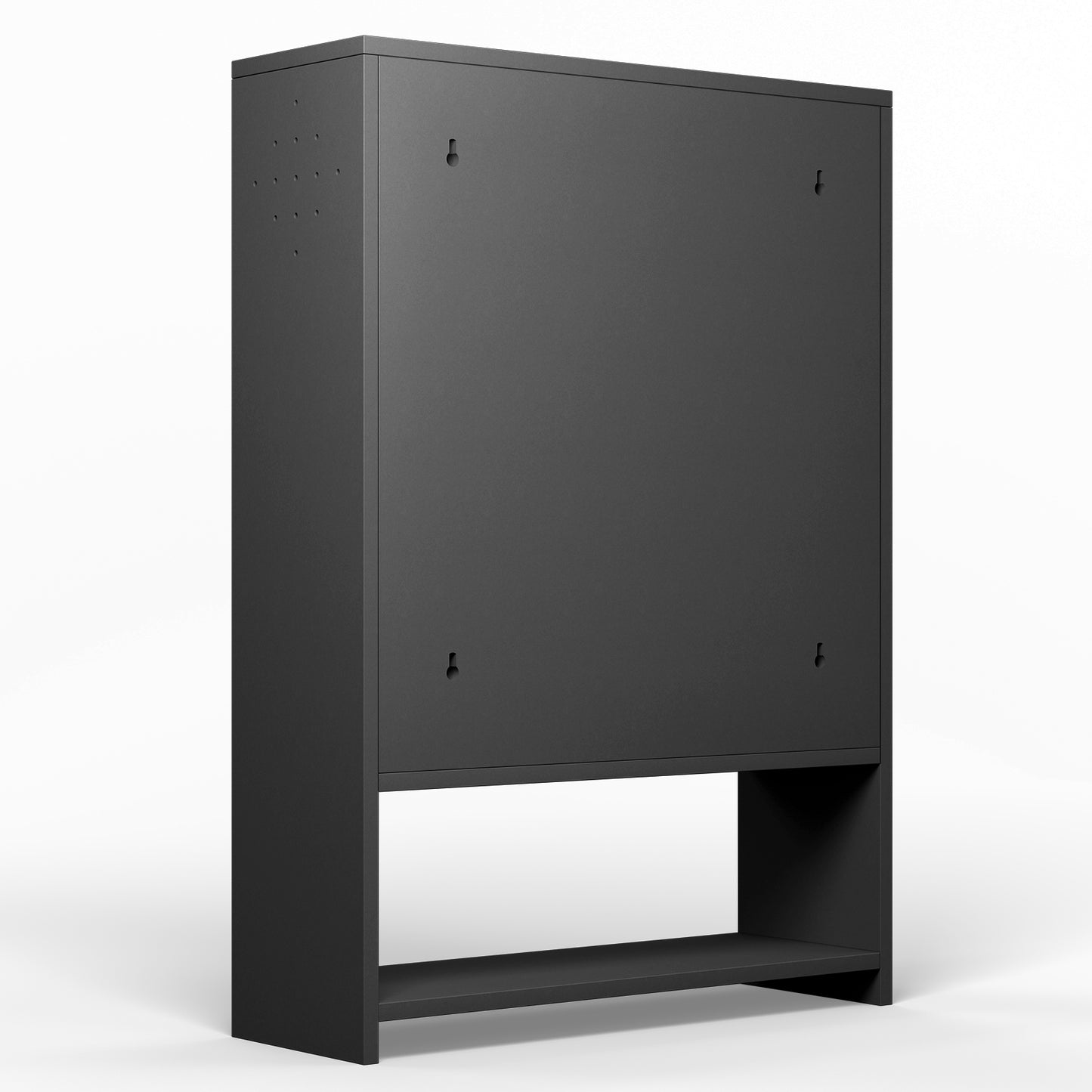 2 Drawer All Steel Large Shoe Cabinet - Black