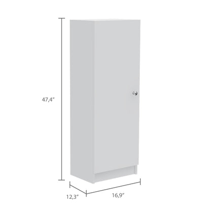 Belleria Single Door Pantry with 4 Shelves - White