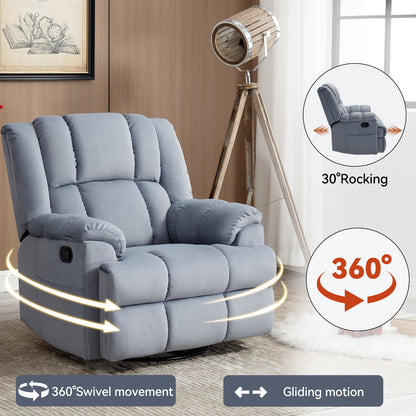 Nash Fabric Manual Recliner Chair - Blue