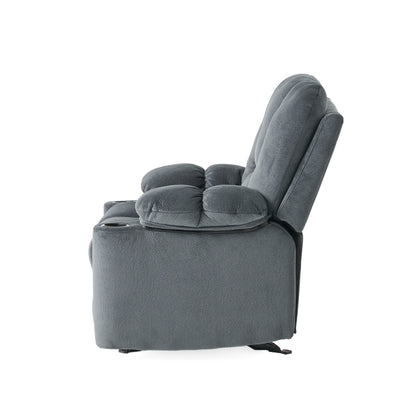 Luxurious Manual Recliner Chair - Silver