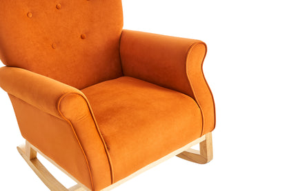 Jarvis Velvet Rocking Chair - Orange