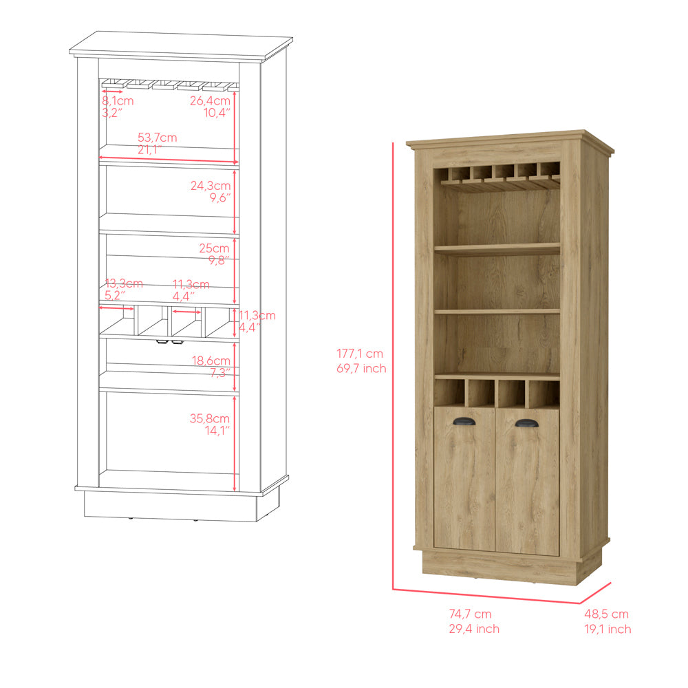 Provo Bar Cabinet - Macadamia