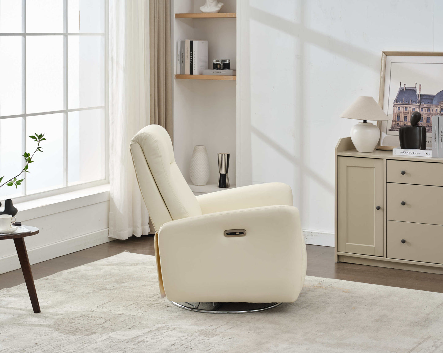 Mosley Swivel Glider Recliner Chair - White