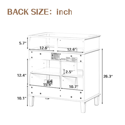 Aqua Bathroom Vanity with Ceramic Sink Set - White