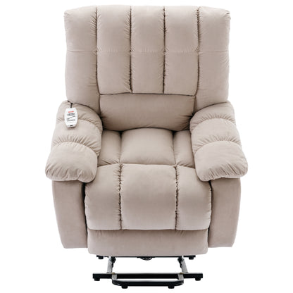 Parsons Power Recliner with Massage Function - Beige