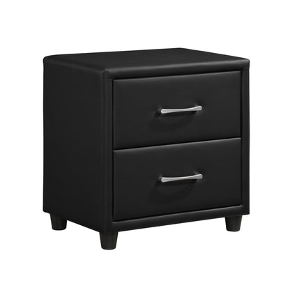 Jasper Faux Leather Nightstand - Black