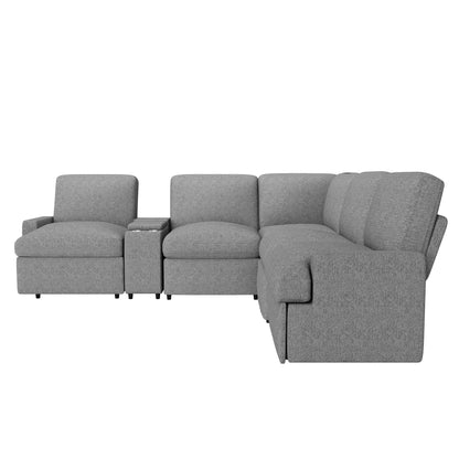 Emil Power Recliner Sofa Sectional with Storage - Grey