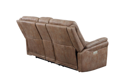 Lennox Console  Faux-Suede Loveseat - Camel