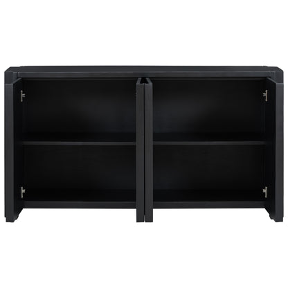 Rin Storage Cabinet Sideboard with 4 Doors - Black