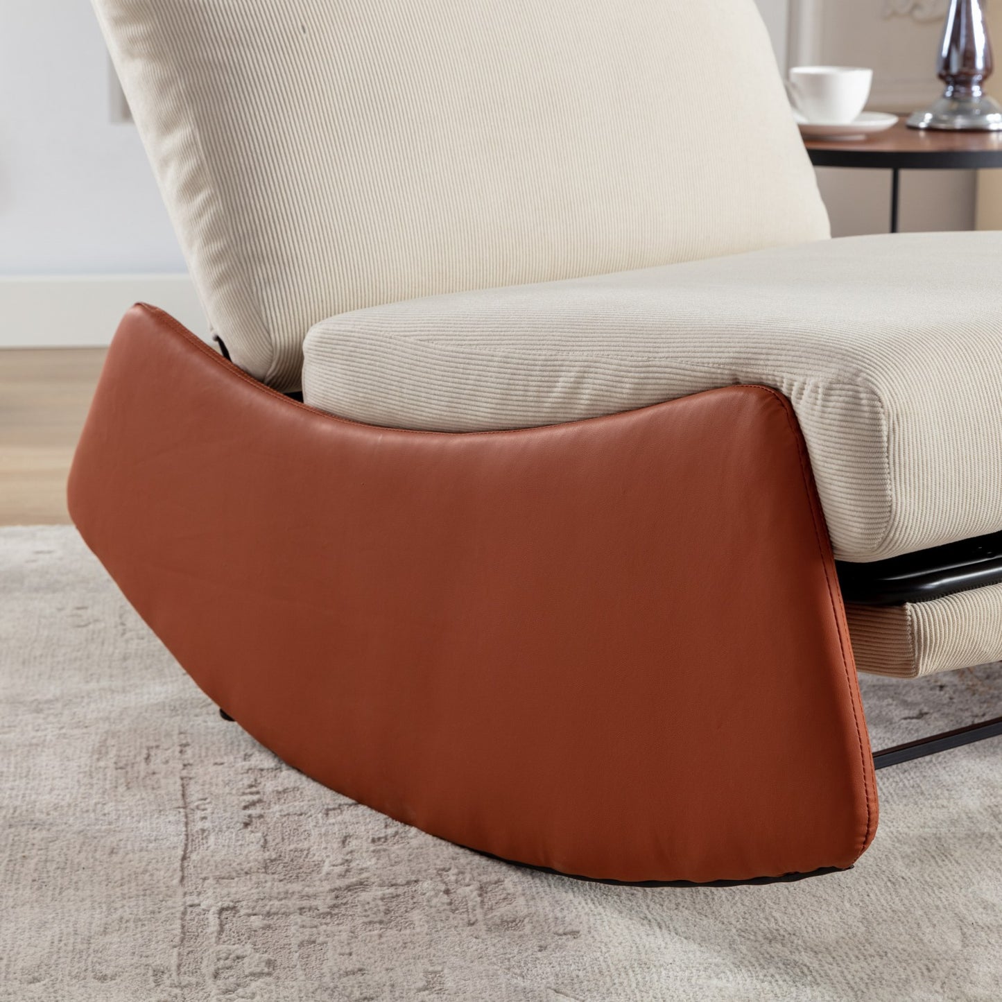 Stella Modern Rocking Chair Recliner - Orange+Beige