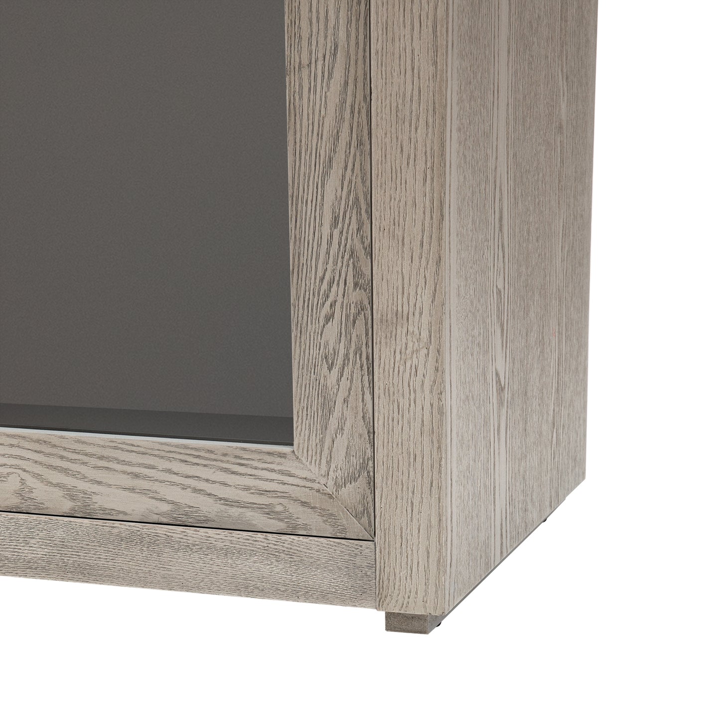 Cina Storage Cabinet with Tempered Glass - Gray