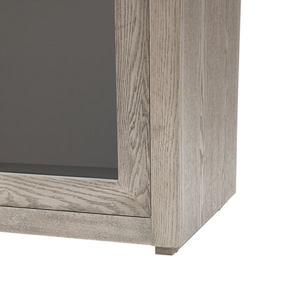 Cina Storage Cabinet with Tempered Glass - Gray