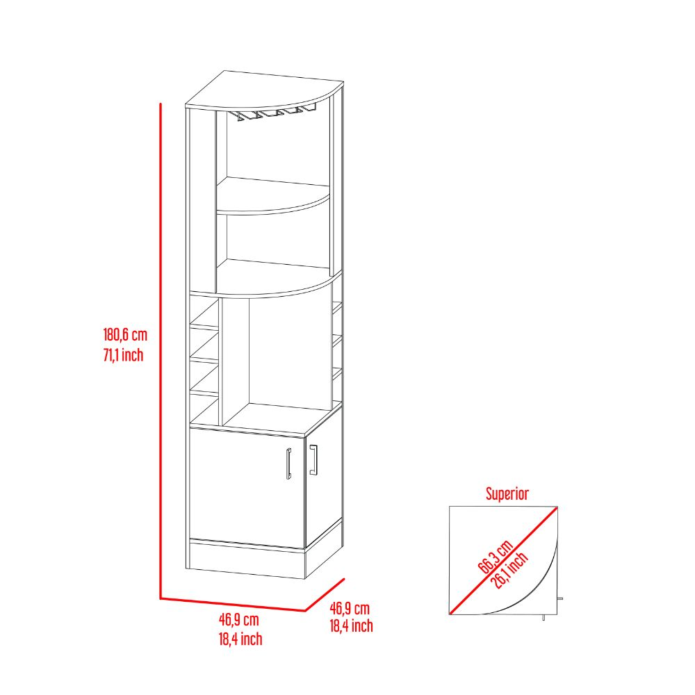 Nikita Corner Bar Cabinet - Gray