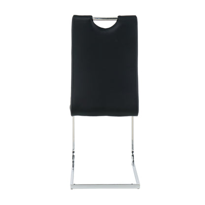 Jama Pu Dining Chairs with Metal Leg (Set of 2) - Black