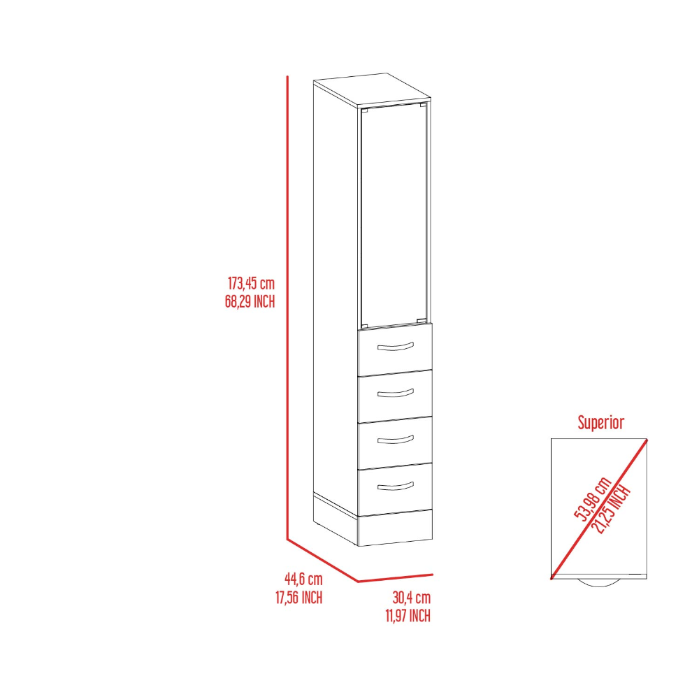 Megan Linen Cabinet - White