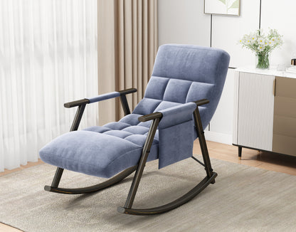 Dawson Casual folding rocking chair upholstere - Blue