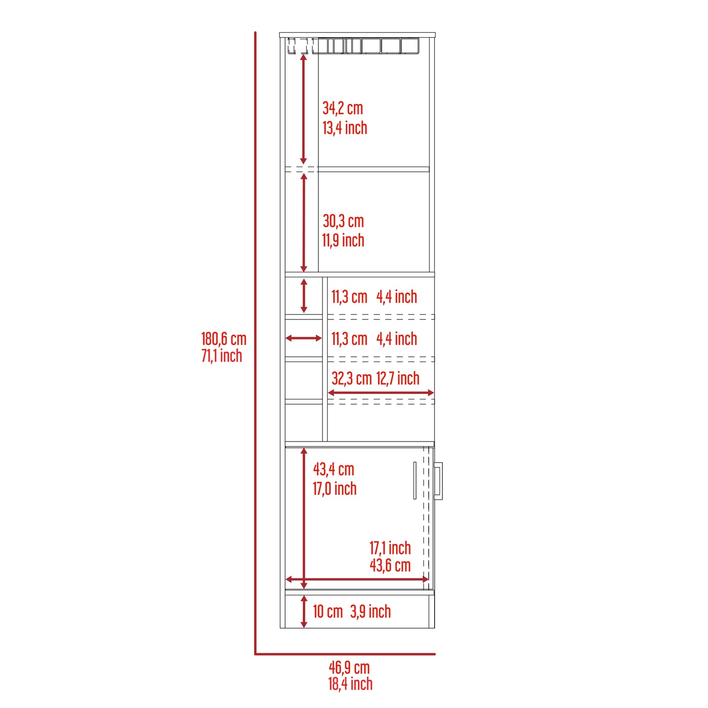 Isabelle 8-Bottle 2-Shelf Bar Cabinet - White