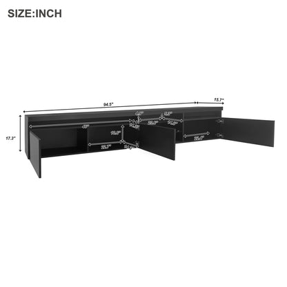 Ritz TV Stand with LED Color Changing Lights - Black