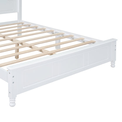 Quarto Full Size Wood Platform Bed Frame - White