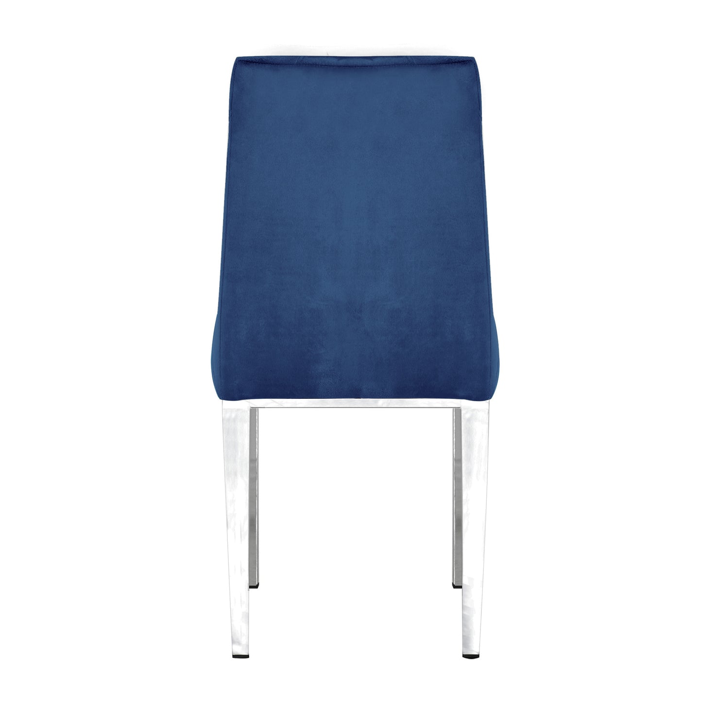 Valerio Velvet Dining Chairs with Chrome Leg (Set of 2) - Dark Blue