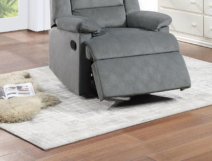 Alesia Velvet Recliner Motion Recliner - Dark Gray