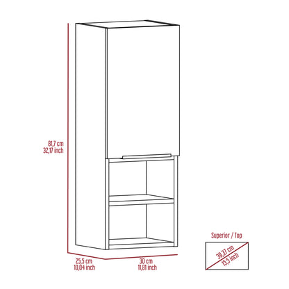 Kingston Rectangle 2-Shelf Medicine Cabinet - Black