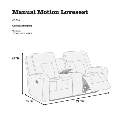 Max Recliner Console Loveseat - Dark Brown