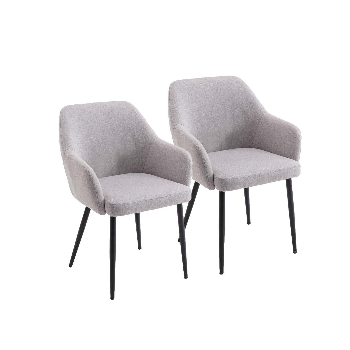 Beton Dining Chairs with Metal Legs (Set of 2) - Light Gray