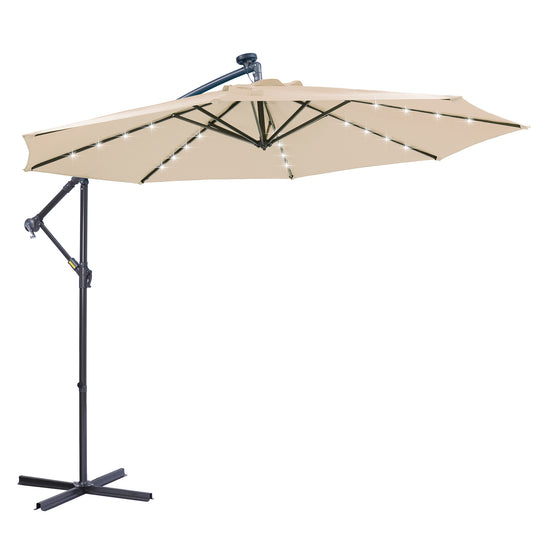 Codi Solar LED Patio Outdoor Umbrella - Tan