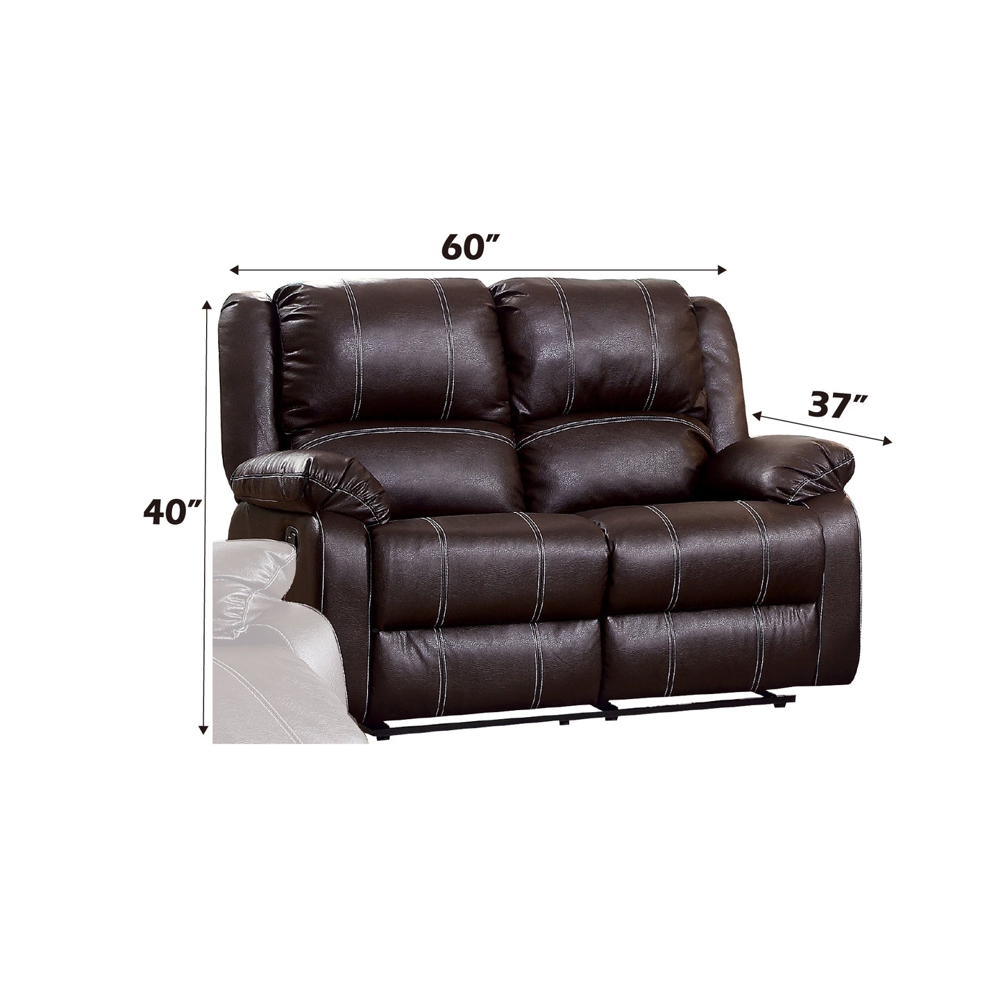 Zuriel Motion Loveseat - Brown