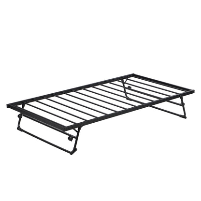 Wago Twin Size Metal Daybed with Adjustable Trundle - Black