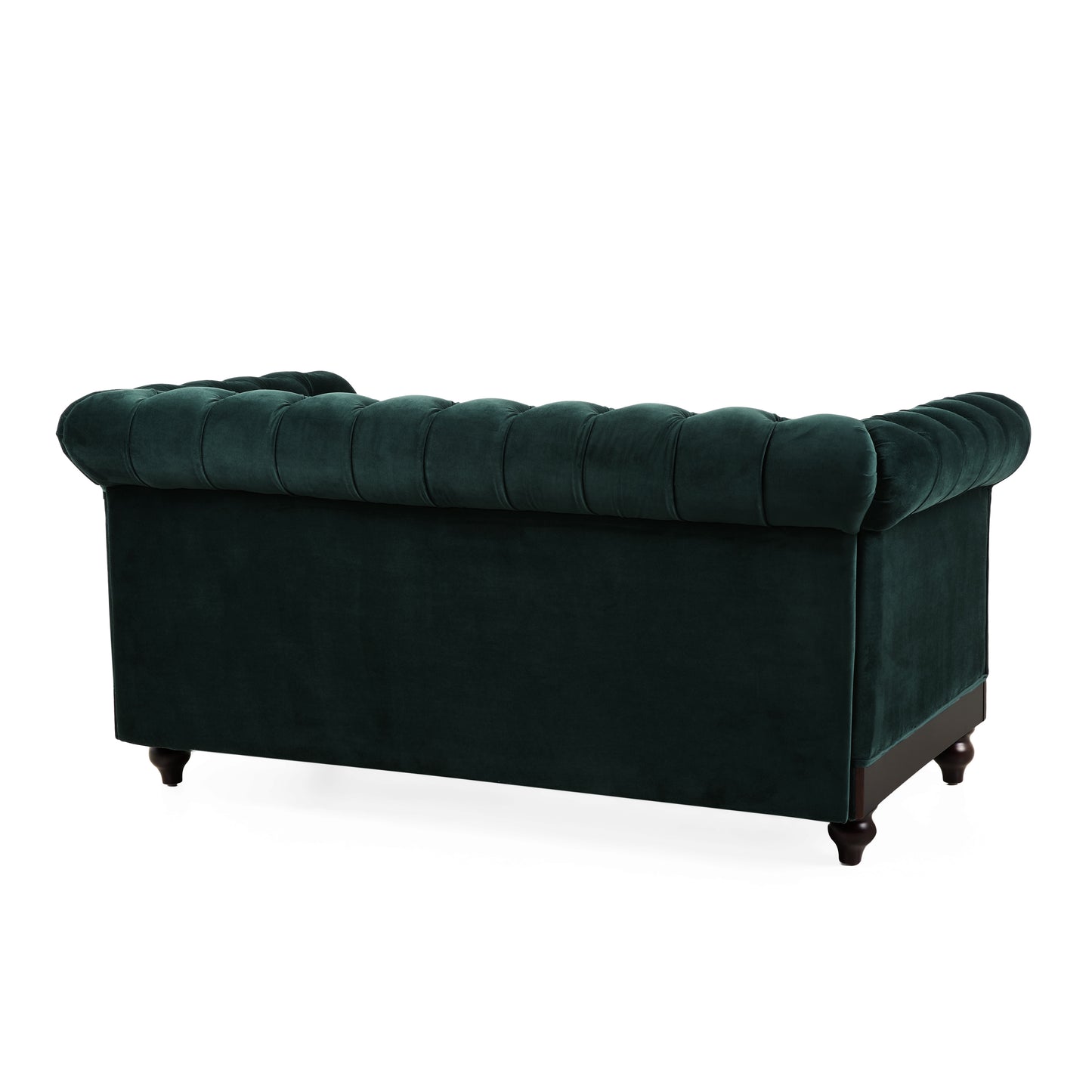 Vivalux Velvet Loveseat Sofa - Dark Green