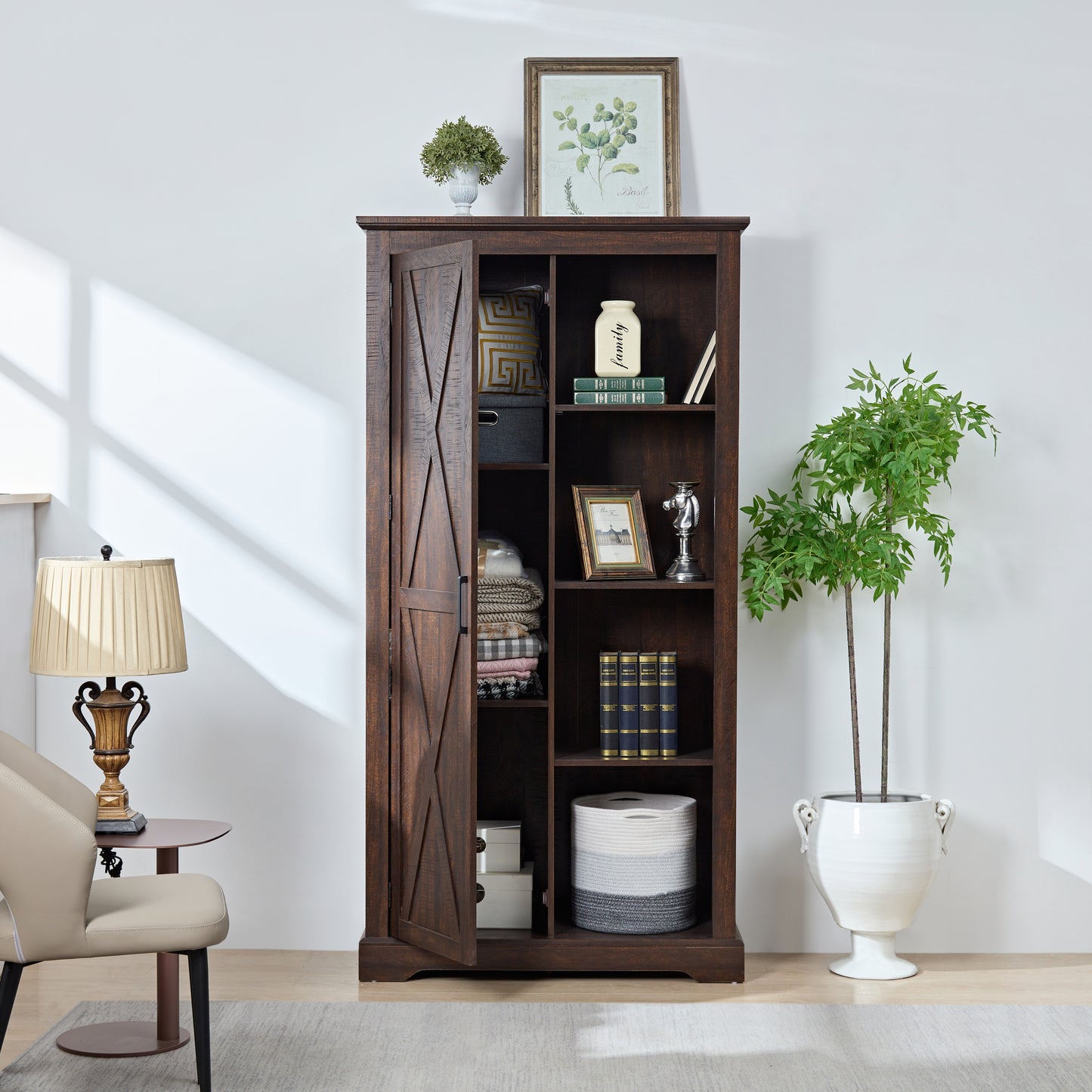 Brock II Tall Storage Cabinet - Espresso