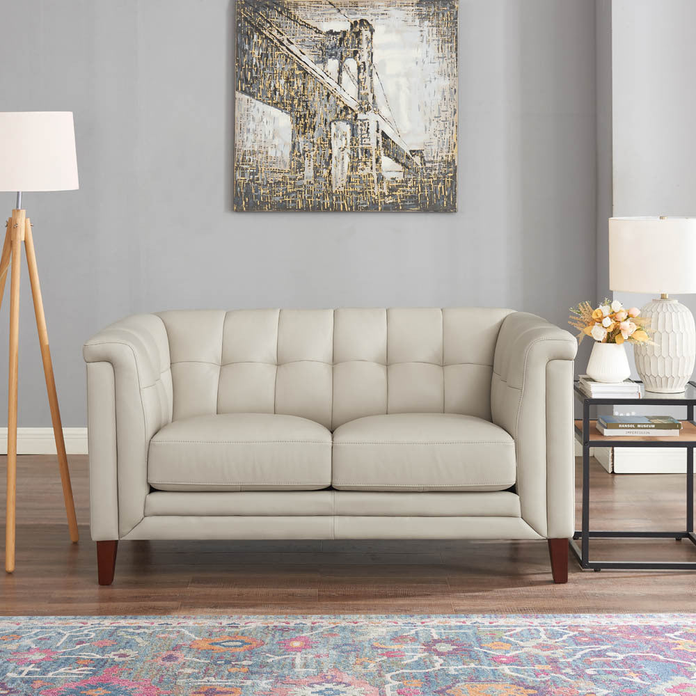 Arvo Leather Loveseat - Beige