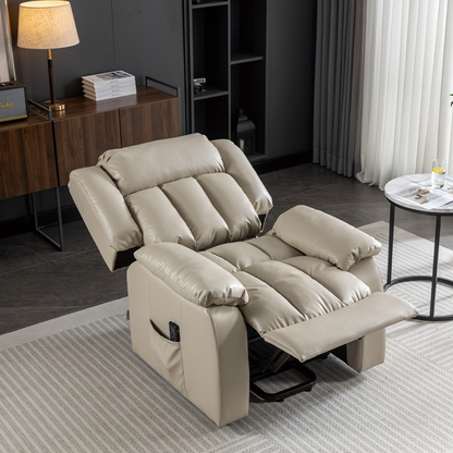 Trevino Electric Power Recliner Chair with Massage And Heating - Beige