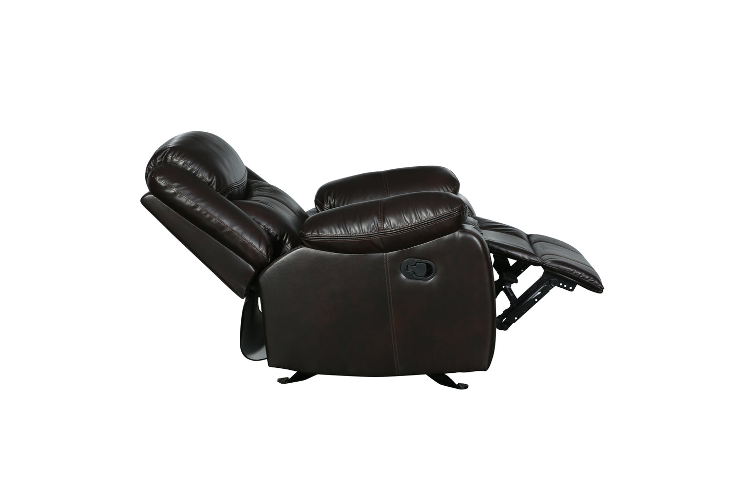 Barton Leather-Air Reclining Chair - Brown