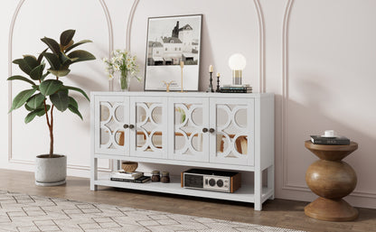 Stasia Sideboard Buffet with Mirrored Doors - Antique White